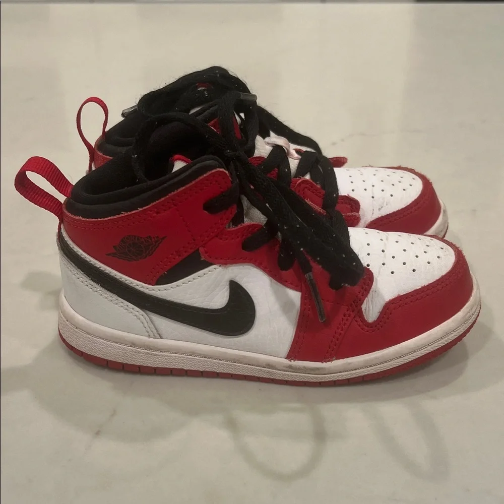 Nike Jordan Kids Red, Black, and White Sneakers